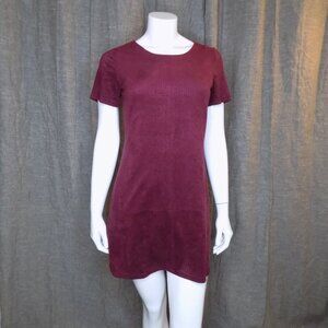 Ethereal faux suede laser cut plum dress size Small